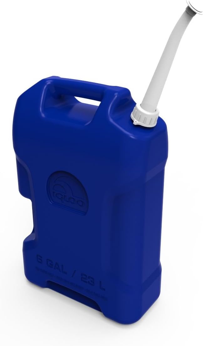 Igloo 6 Gallon Heavy Duty Portable Camping Hiking Water Storage Container, Blue