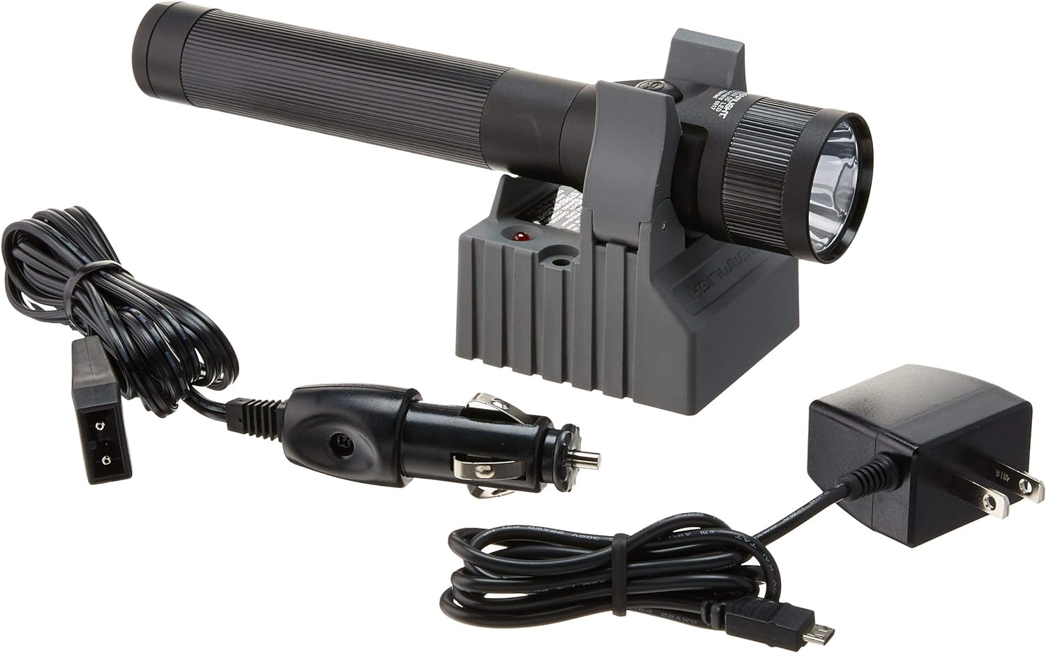 Streamlight 75866 Stinger 425-Lumen DS LED Flashlight, 120V AC/12V DC Steady Charger and 1 Smart Charge Holder, Black, Clear Retail Packaging